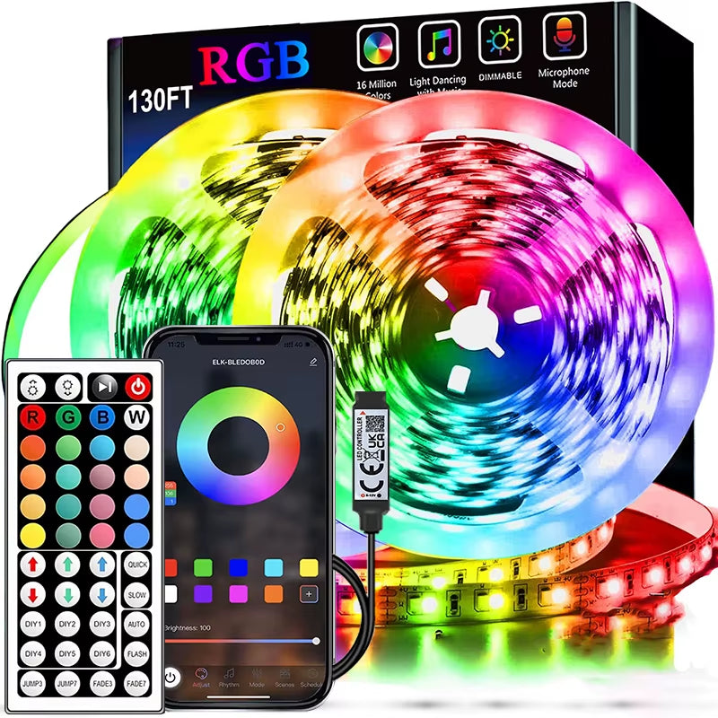 Led Strip Lights 44Keys APP Music Sync Remote Control USB 5V 1M-40M RGB Flexible Tape for Room Decoration TV Backlight Diode