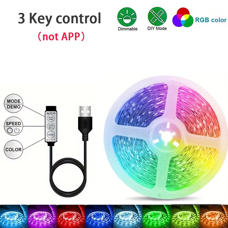 Led Strip Lights 44Keys APP Music Sync Remote Control USB 5V 1M-40M RGB Flexible Tape for Room Decoration TV Backlight Diode